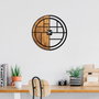 Wallity Reloj de pared decorativo de madera y metal Nogal y Negro